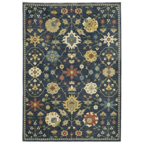 Tapete Fiorella Floral en Azul Zafiro