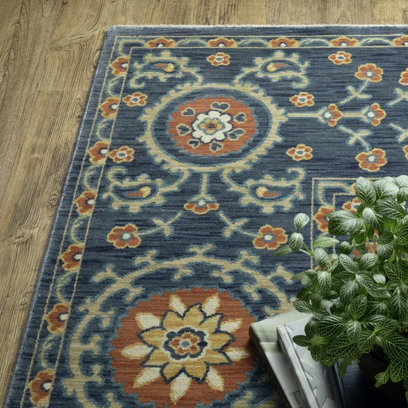 Tapete Fiorella Suzani en Azul