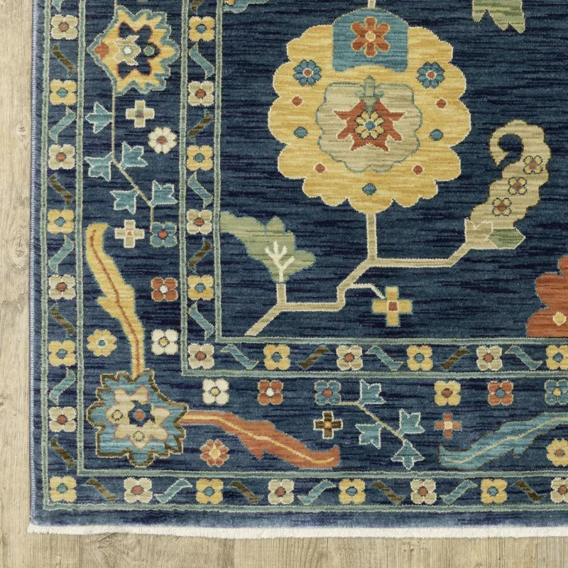 Tapete Fiorella Suzani en Azul Marino