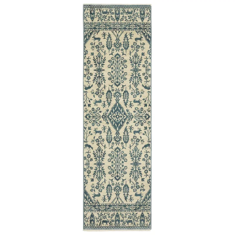 Tapete Fiorella Toile en Marfil y Azul