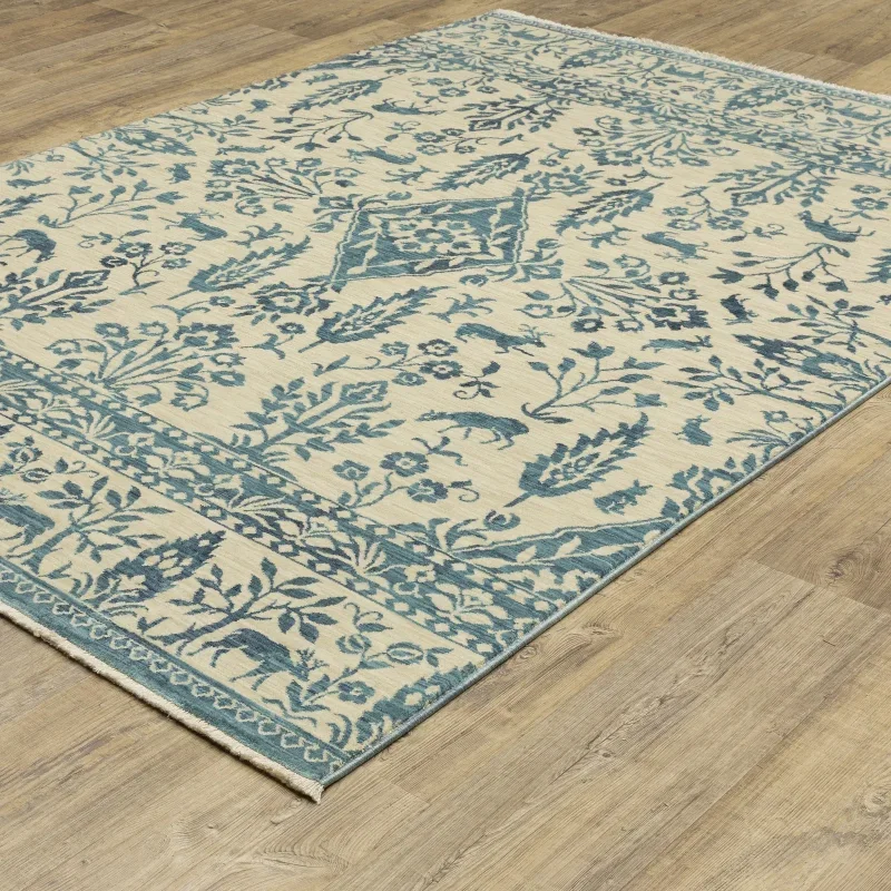 Tapete Fiorella Toile en Marfil y Azul