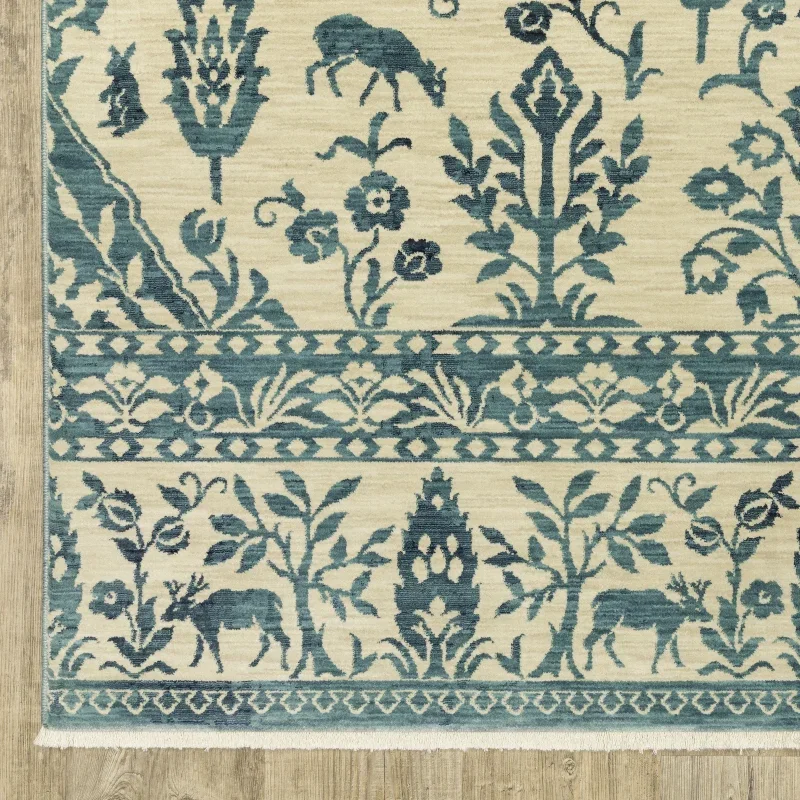 Tapete Fiorella Toile en Marfil y Azul