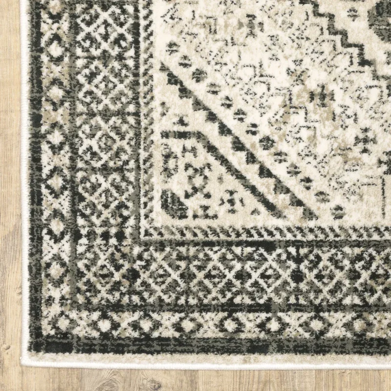 Tapete Granero Tribal en Marfil
