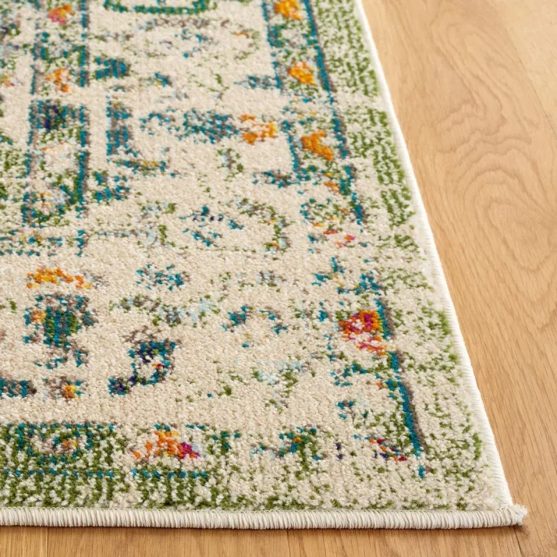 Tapete James Bohemio en Verde con Marfil