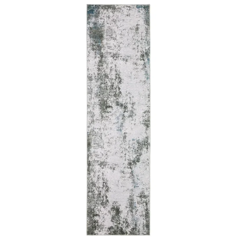Tapete Laguna Abstracto en Gris con Marfil