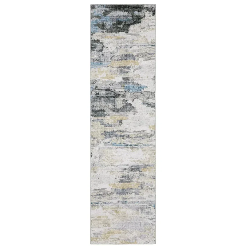 Tapete Laguna Abstracto en Gris con Oro