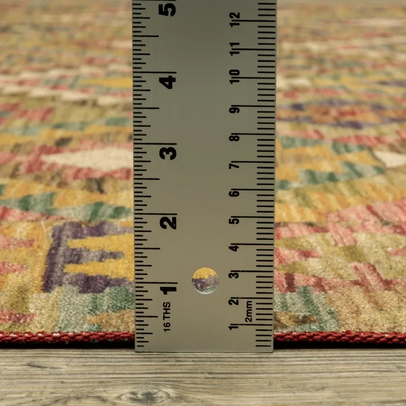 Tapete Laguna Kilim en Oro, detalle del grosor