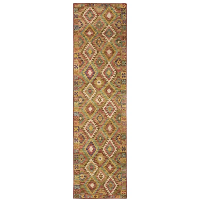 Tapete Laguna Kilim en Oro, versión corredor