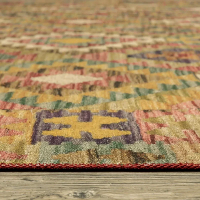 Tapete Laguna Kilim en Oro sobre el piso 2