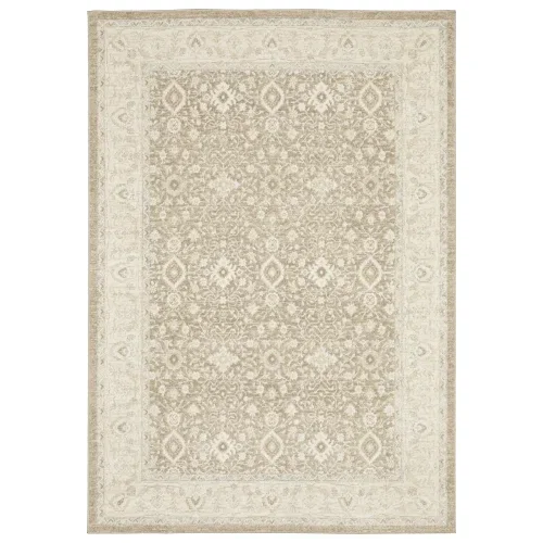Tapete Laura Persa en Taupe con Marfil
