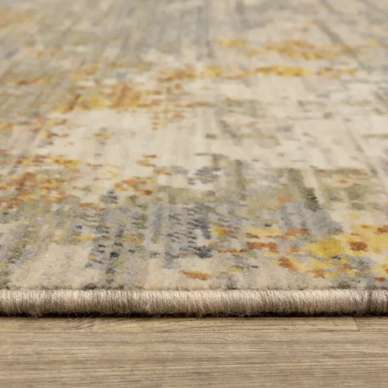 Tapete Lienzo Abstracto en Beige con Oro