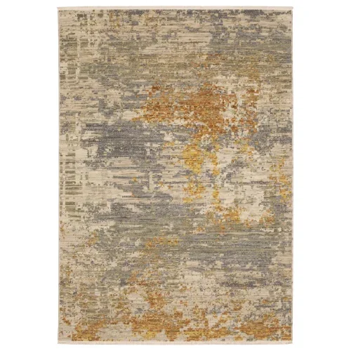 Tapete Lienzo Abstracto en Beige con Oro