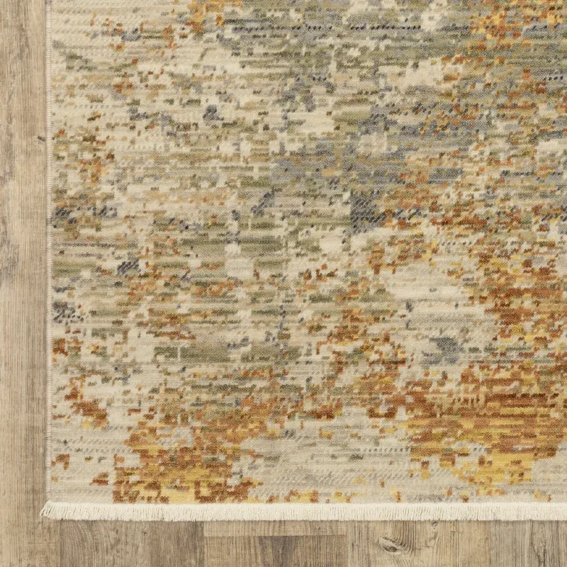 Tapete Lienzo Abstracto en Beige con Oro