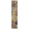 Tapete Lienzo Abstracto en Beige con Rojo