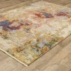 Tapete Lienzo Abstracto en Beige con Rojo