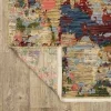 Tapete Lienzo Abstracto en Beige con Rojo