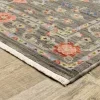 Tapete Luciana Floral en Gris con Coral