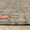 Tapete Luciana Floral en Gris con Coral