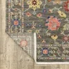 Tapete Luciana Floral en Gris con Coral
