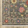 Tapete Luciana Floral en Gris con Coral