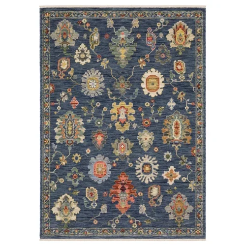 Tapete Luciana Floral Vibrante en Azul Marino