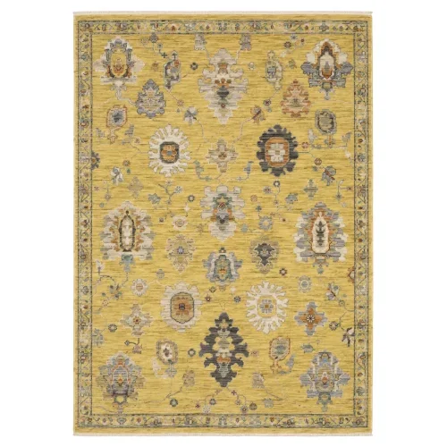 Tapete Luciana Floral Vibrante en Dorado