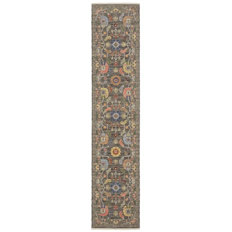 Tapete Luciana Persa Floral en Gris Topo