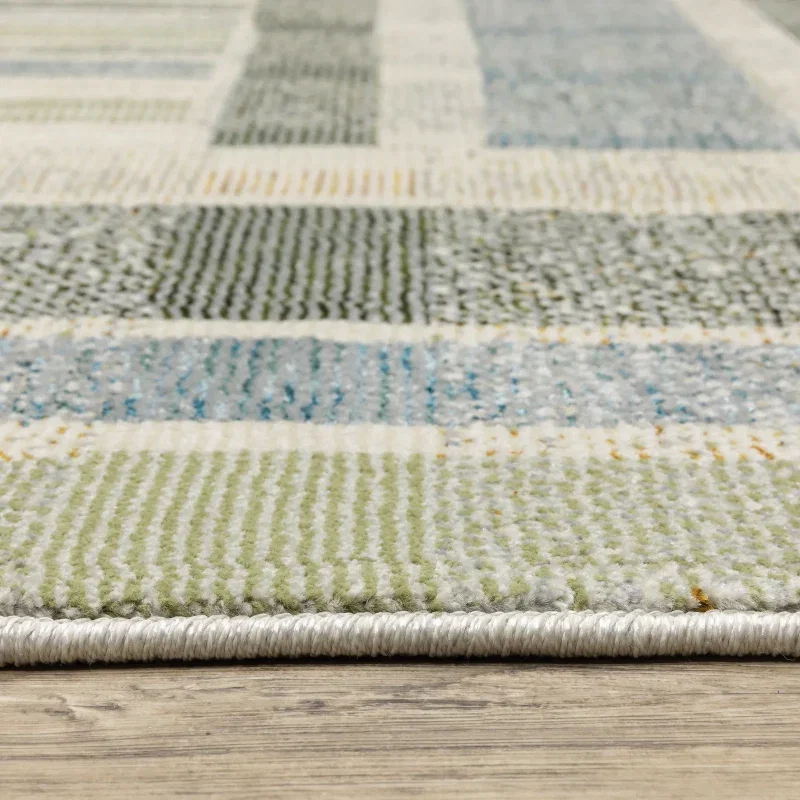 Tapete Meridiano Patchwork en Azul Claro