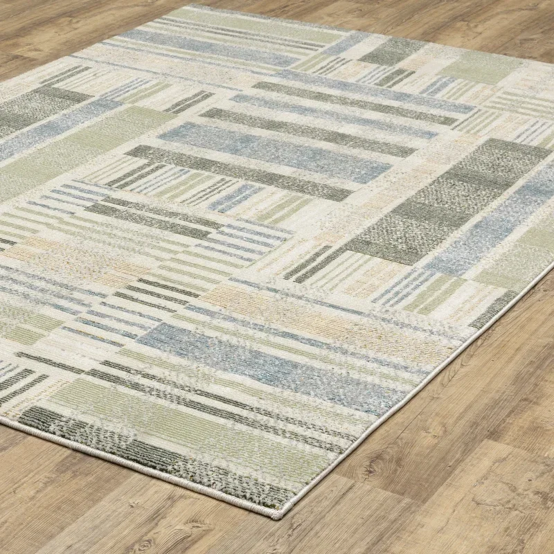 Tapete Meridiano Patchwork en Azul Claro