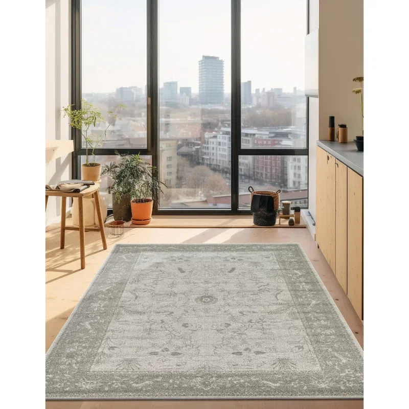 Tapete Miramar Floral Persa en Gris Claro