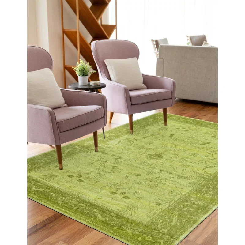 Tapete Miramar Floral Persa en Verde Claro