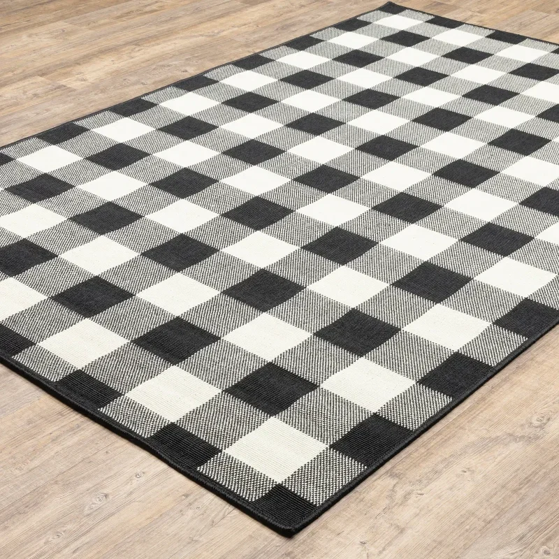 Tapete Muelle Cuadrillé en Negro