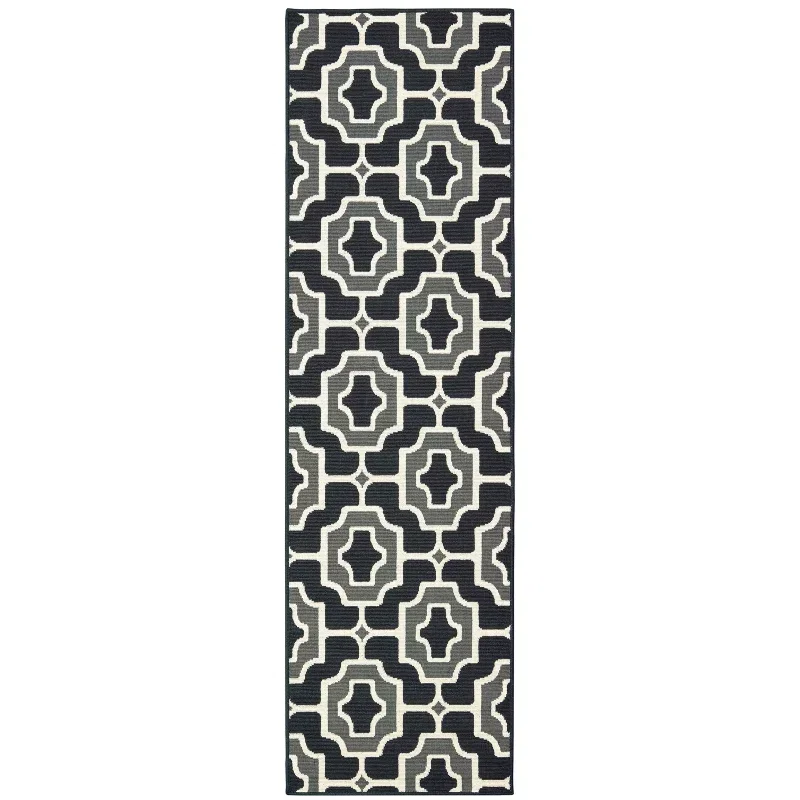 Tapete Muelle Mosaico en Negro con Gris