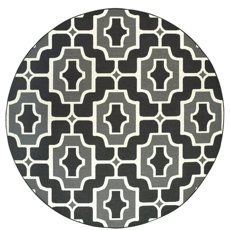 Tapete Muelle Mosaico en Negro con Gris
