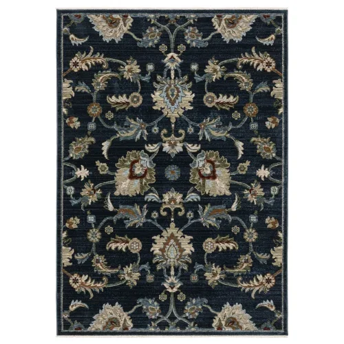 Tapete Nocturno Floral en Azul Marino