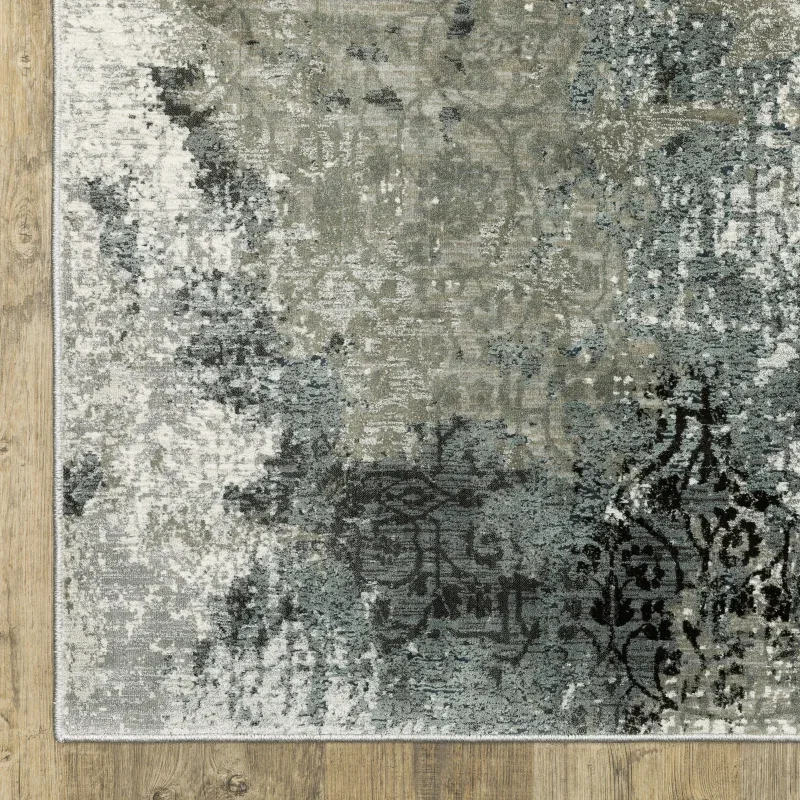 Tapete Plata Abstracto en Gris Verdoso