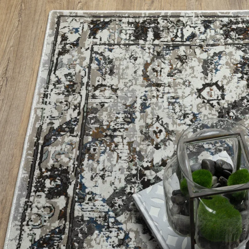 Tapete Plata Ikat en Gris