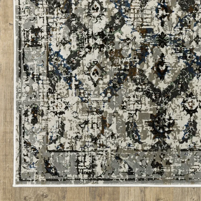 Tapete Plata Ikat en Gris
