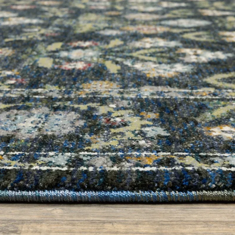 Tapete Principado Floral en Azul Marino