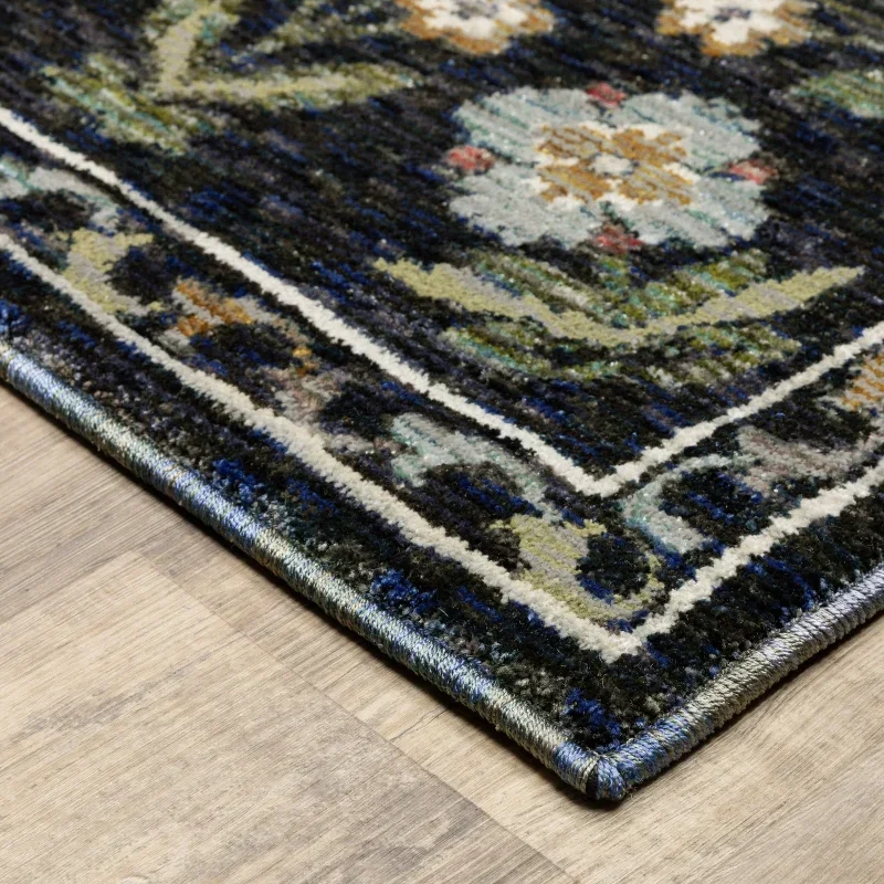 Tapete Principado Floral en Azul Marino