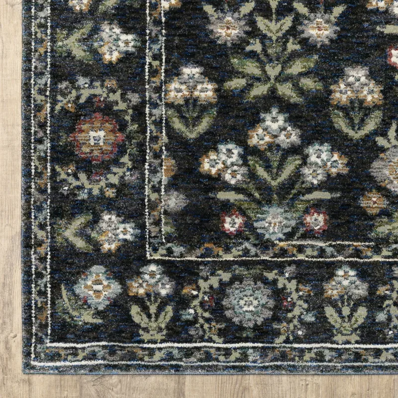 Tapete Principado Floral en Azul Marino