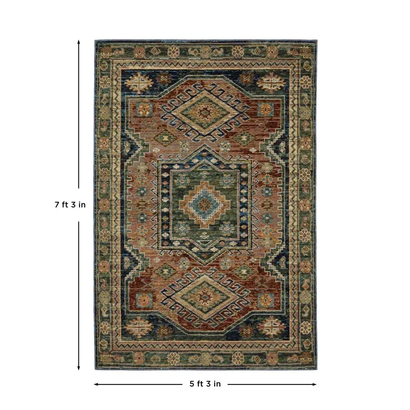 Tapete Principado Tribal en Azul y Terracota