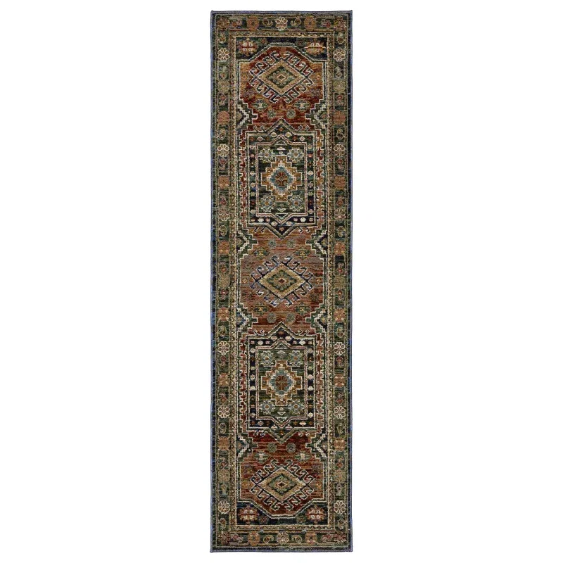 Tapete Principado Tribal en Azul y Terracota