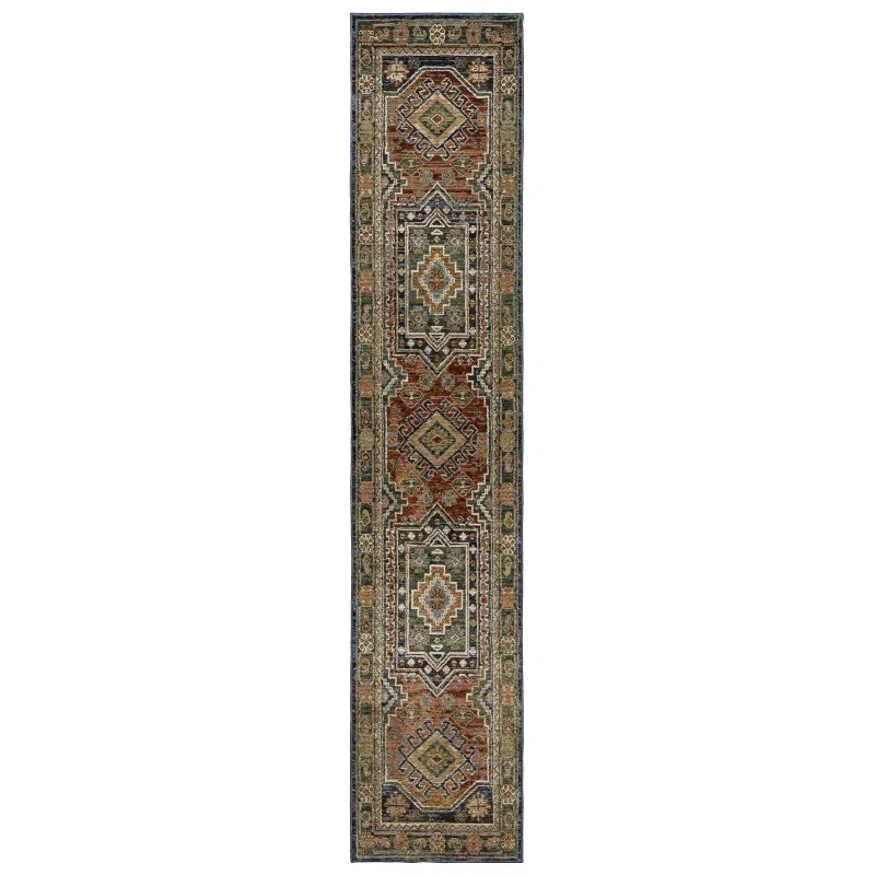 Tapete Principado Tribal en Azul y Terracota