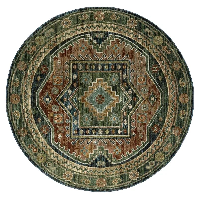 Tapete Principado Tribal en Azul y Terracota
