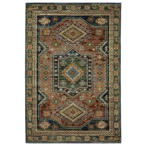 Tapete Principado Tribal en Azul y Terracota