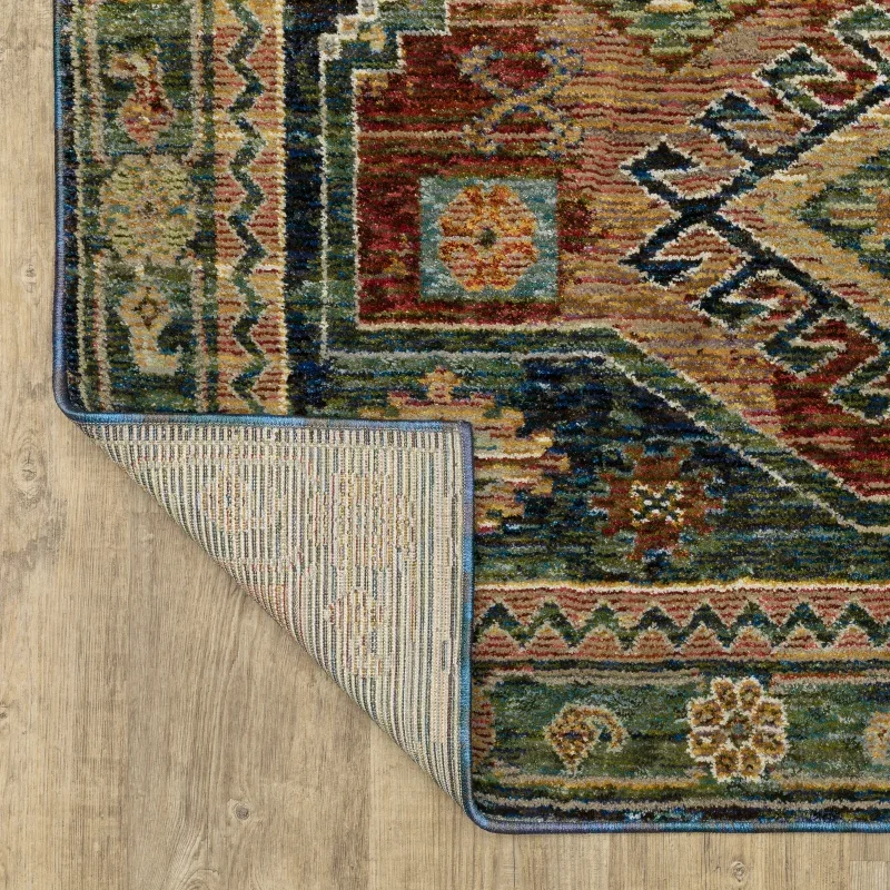 Tapete Principado Tribal en Azul y Terracota