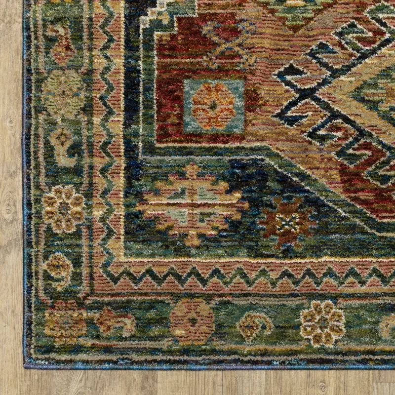 Tapete Principado Tribal en Azul y Terracota