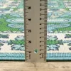 Tapete Regata Medallón en Verde con Azul, detalle del grosor