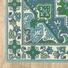 Tapete Regata Medallón en Verde con Azul, detalle de la textura 4